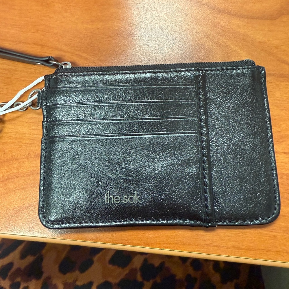The Sak Black Leather Key and Card Holder